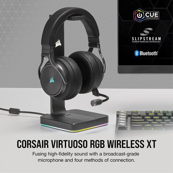 CORSAIR VIRTUOSO RGB WIRELESS XT Multiplatform Gaming Headset With Bluetooth – Dolby Atmos – Omni-Directional Microphone – iCUE Compatible – PC, Mac, PS5, PS4, Nintendo Switch, Mobile – Black