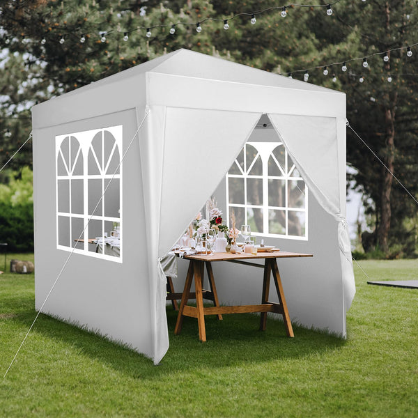 Bonnlo Pop Up Gazebo with Sides 3m x 3m, Easy Setup Instant Outdoor Canopy, Folding Garden Gazebo, Party Tent Grey