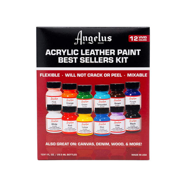 Angelus Leather Paint Set Of 12 1 Oz