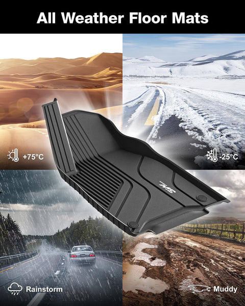 3W 9 Piece Set Floor Mats & Boot Liner & Seat Back Cover Fit for Tesla Model Y 2021-2024, All Weather Dog Friendly TPE Car Mats Anti-slip Heavy Duty Tesla Accessories (Not for Model Y Juniper)