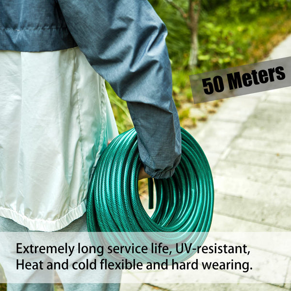 HOMECALL Garden Hose Outdoor ? Hose for Lawns,Boat Hose Flexible and Durable,Solid PVC Fitting for Household 50M/164FT