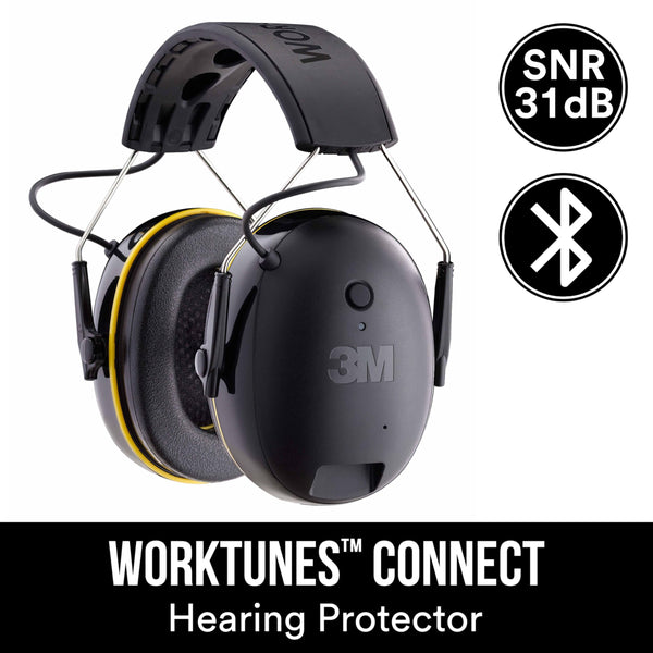 3M WorkTunes Connect Wireless Hearing Protector with Bluetooth Technology 90570E-1