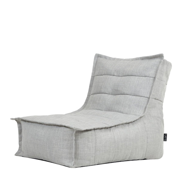 icon Dolce Lounge Bean Bag Chair and Footstool, Grey, Indoor Outdoor Beanbag, Large Adult Bean Bag with Filling Included, Floor Chair, Garden, Living Room Furniture, Bedroom Furniture