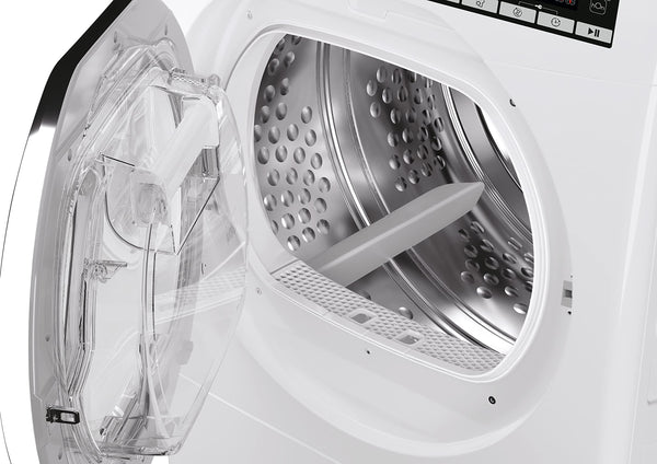 Hoover H-DRY 500 Heat Pump Tumble Dryer, 9 Kg, Class A++, Wi-Fi + Bluetooth, Four Drying Levels, Eco-Power Inverter Motor, Advanced Care, White, 59.6x60.4x85 cm - NDE H9A2TCE-80