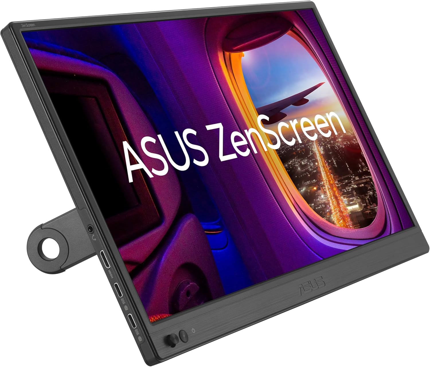 ASUS ZenScreen MB169CK Portable USB Monitor- 16 inch (15.6 inch viewable), Full HD, IPS, dual USB Type-C, mini-HDMI, Flicker Free, Blue Light Filter, Anti-glare surface, 360° kickstand
