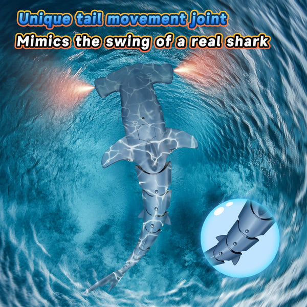 fygurso Remote Control Shark Toys High Simulation, Summer Water Toys for Kids, for Boys Ages 6+, Party Fun Games for Pool & Bath (Gray)