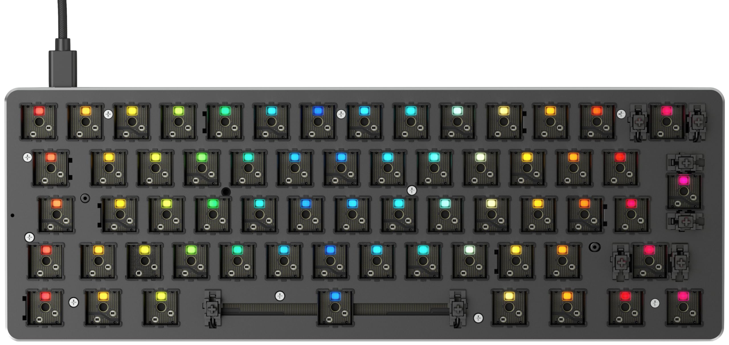 Glorious Gaming GMMK Compact 60%, Barebones (Frame Only) - Mechanical Gaming Keyboard, Per Key RGB, Hotswap & Customisable, International/ISO Layout - Black