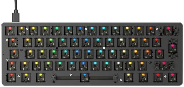 Glorious Gaming GMMK Compact 60%, Barebones (Frame Only) - Mechanical Gaming Keyboard, Per Key RGB, Hotswap & Customisable, International/ISO Layout - Black