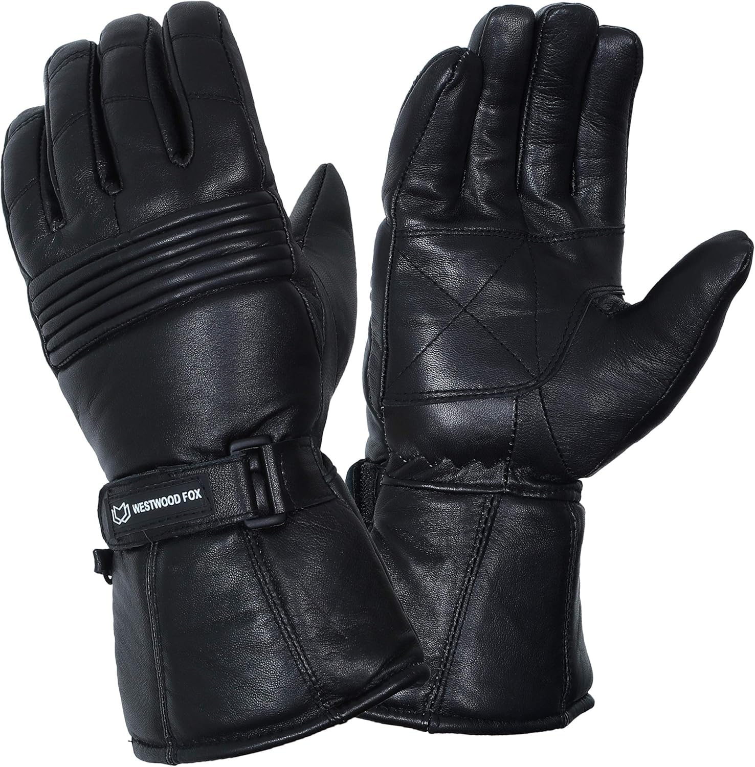 WESTWOOD FOX Motorbike gloves Thinsulate Thermal Motorcycle Leather Gloves Waterproof Winter Summer, mens gloves.