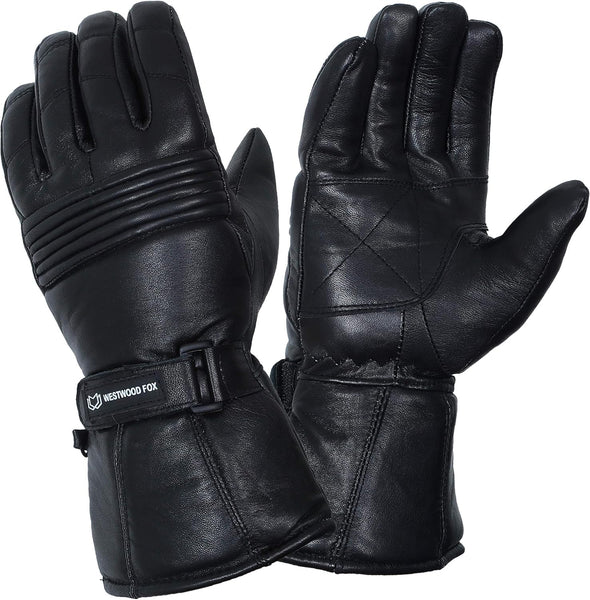 WESTWOOD FOX Motorbike gloves Thinsulate Thermal Motorcycle Leather Gloves Waterproof Winter Summer, mens gloves.