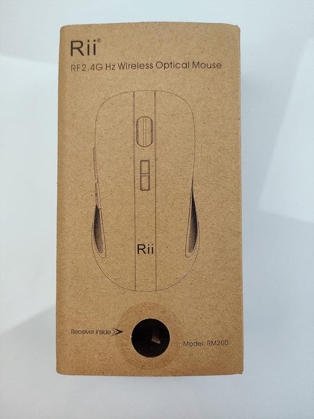 Rii RM200 Wireless Mouse,Rechargeable Gaming Mouse with USB Nano Receiver,5 Buttons for Casual Gaming, Notebook,PC,Computer Office Home Work