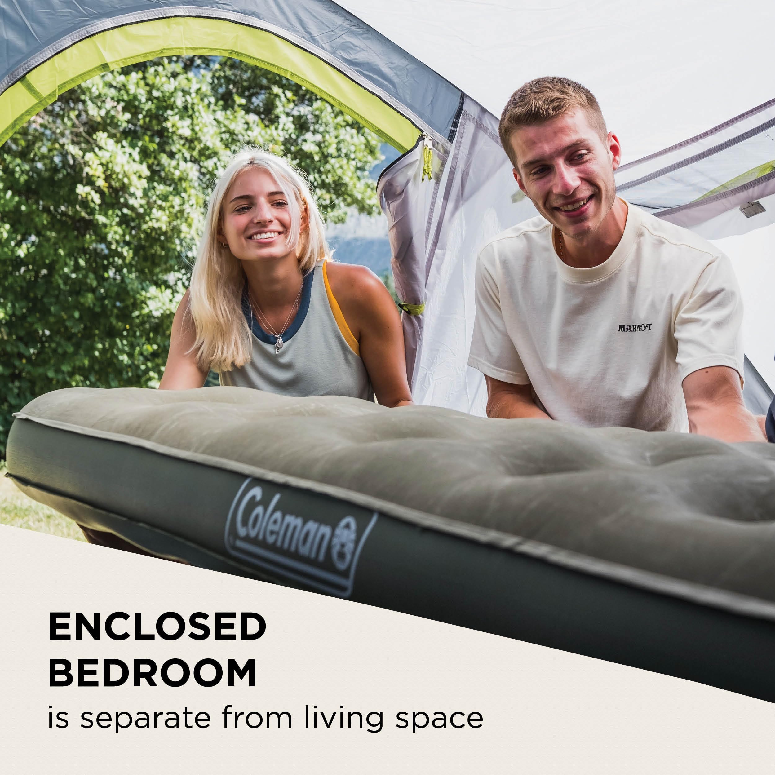 Coleman Tent Darwin 2-4 Person | Compact Lightweight Dome Tent | Models with Darkened Bedroom | Camping, Festival and Hiking Tent | 4500mm Waterproof | with Sewn-in Groundsheet