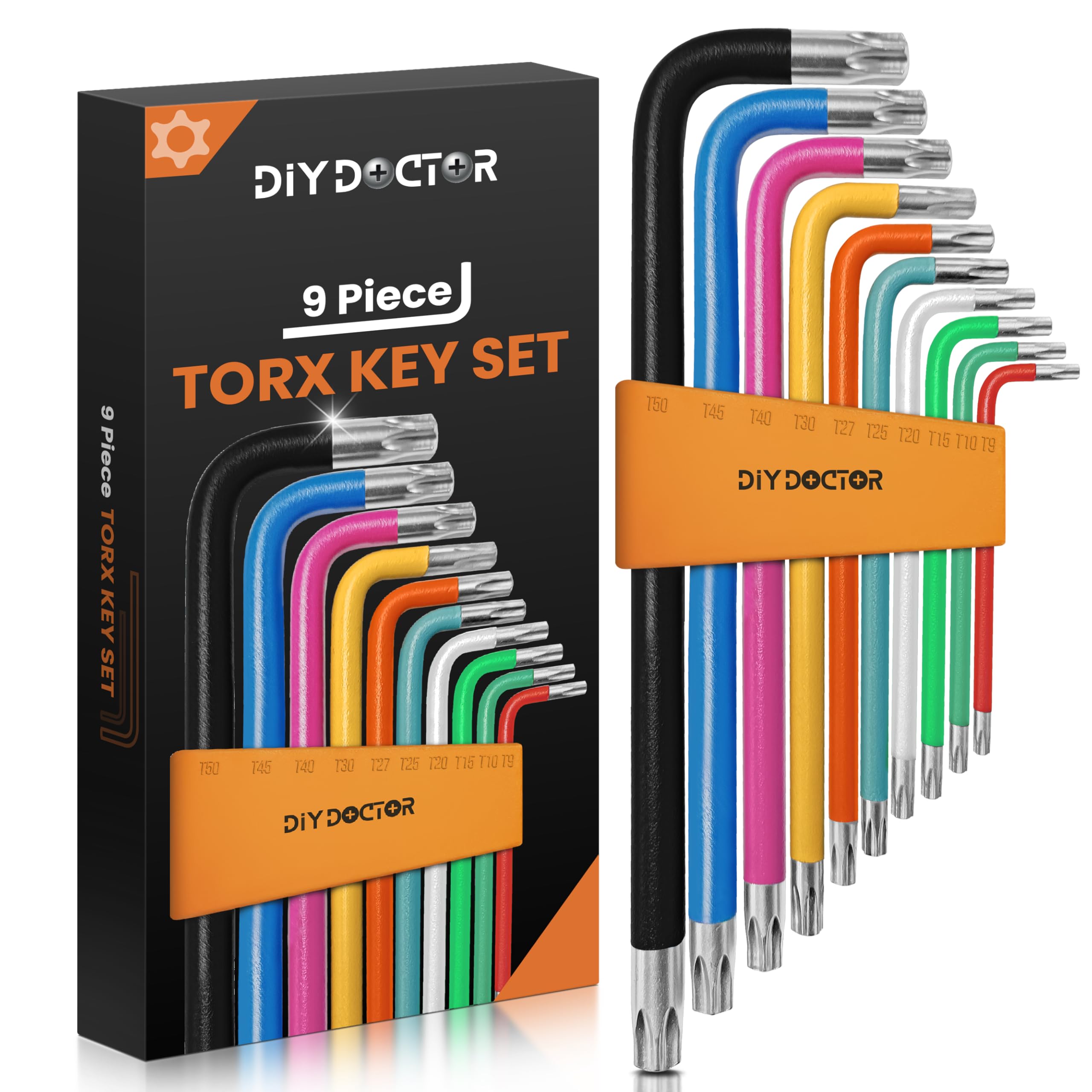 DIY Doctor Hex Key Set (9 Pieces) – Long Ball-End Allen Keys from 1.5mm to 10mm – Durable Hex Key Set