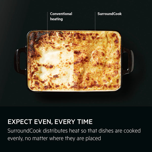 AEG 3000 Series Surroundcook Integrated Oven BEX335011B, 72L Multilevel Cooking, Turbo Grill, Defrost, Led Display, XL Baking Tray, Aqua Clean, Built-in Oven 590x560x550mm, Class A+++ Black