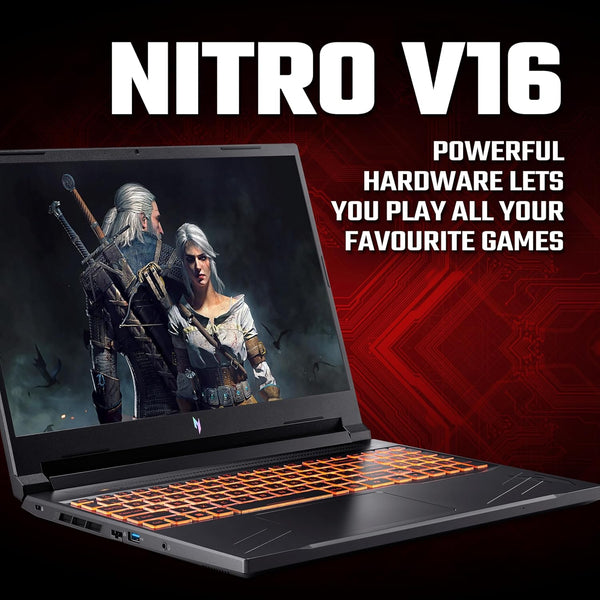 Acer Nitro V 16 ANV16-41 Gaming Laptop - AMD Ryzen 5 8645HS, 16GB, 512GB SSD, NVIDIA GeForce RTX 4050 6G, 16 Inch WUXGA IPS 165Hz, Windows 11, Black