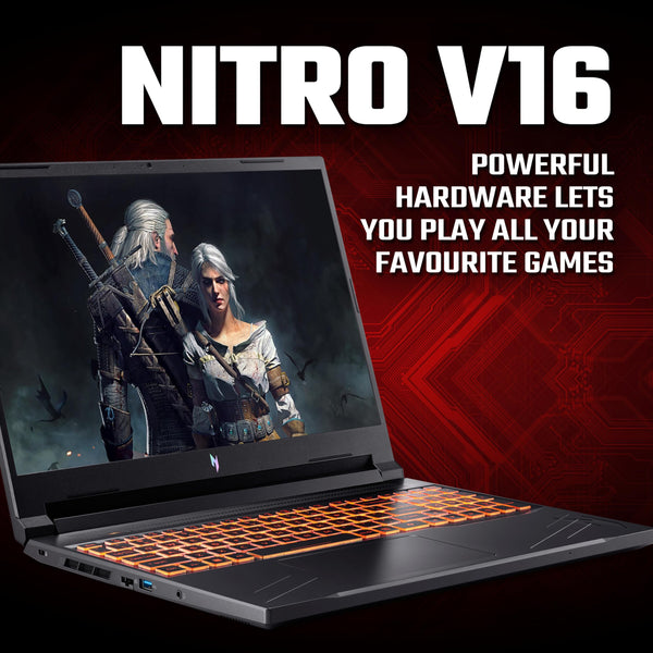 Acer Nitro V16 ANV16-41 Gaming Laptop - AMD Ryzen 7 8845HS, 16GB, 1TB SSD, NVIDIA GeForce RTX 4060, 16" WUXGA 165Hz, Windows 11 , Black