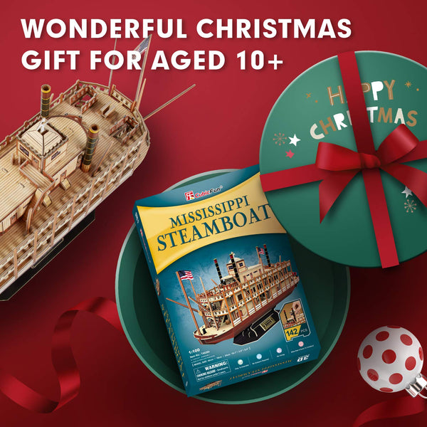 CubicFun LED Pirates of the Caribbean Flying Dutchman Model Kits for Adults to Build 3D Jigsaw Puzzles Ship Model Building Gifts for Adults Kids Girls Boys - 360 Pieces