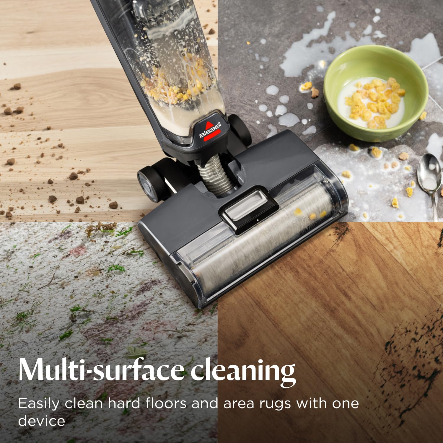 BISSELL CrossWave OmniForce, Wet and Dry Vacuum Cleaner, Powerful Floor Cleaner Machine, Multi-Surface, Cordless Vacuum Cleaner with Turbo Mode & Vacuum-Only Mode, Wet Vac up to 240m2, 69 dBA, 3912E