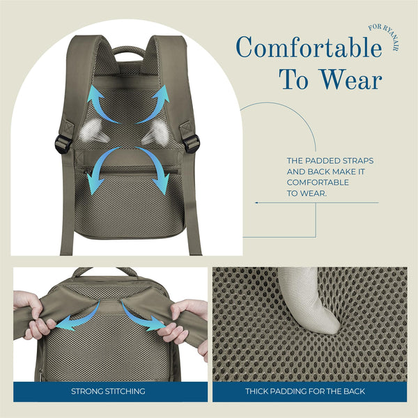 Cabin Bag 45x36x20 for New Easyjet, Underseat Cabin Luggage Bags Carry on Travel Backpack Cabin Size for Airplanes, 30L Hand Luggage Suitcase Water Resistant Laptop Backpacks Black