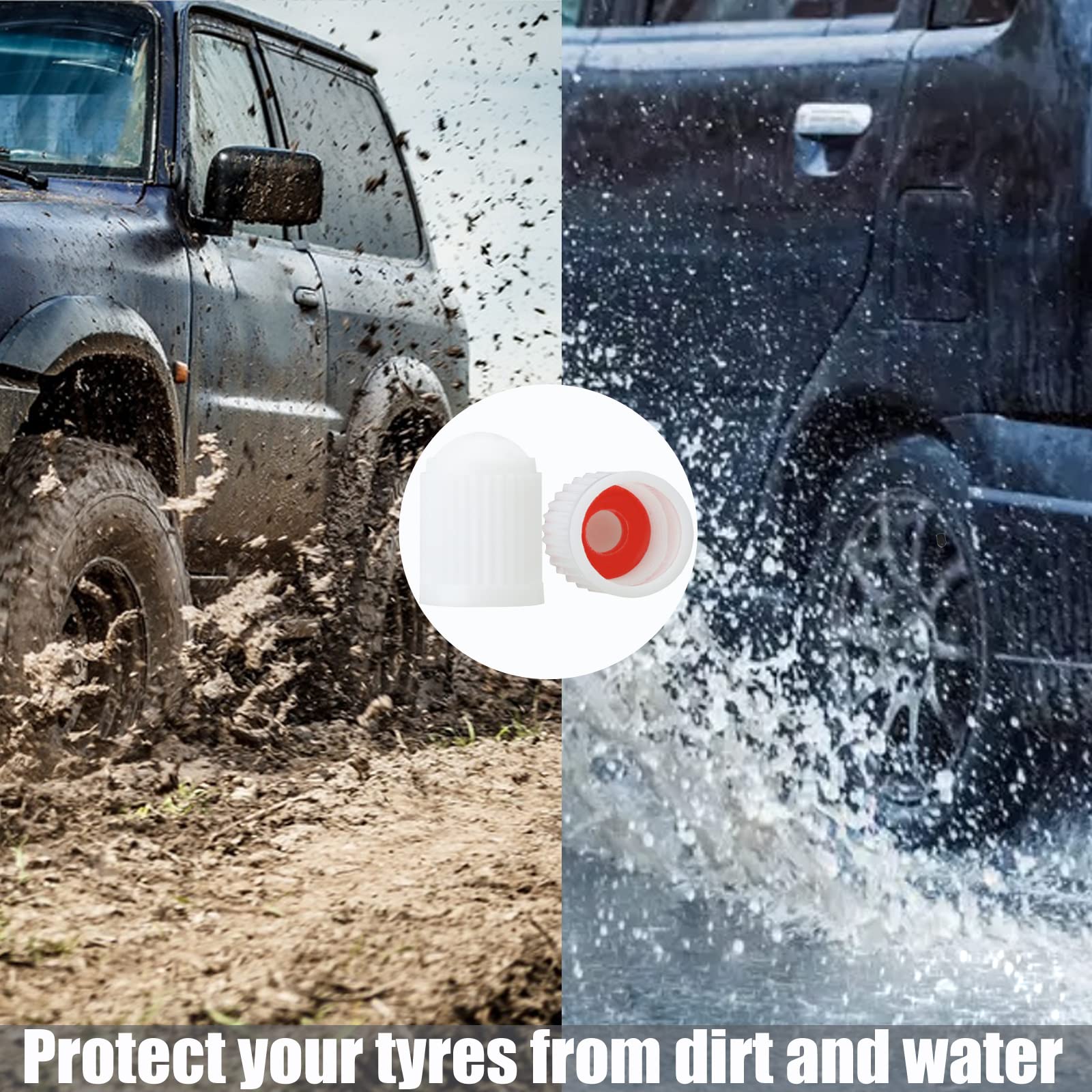 TCPENG® 10PCS Tyre Valve Caps, with O Seal Ring, Universal Stem Dust Covers for SUV, Cars, Bike, Motorcycles, Trucks, Heavy-Duty, Airtight Seal, Screw-On, Easy to Operation (10 Pack Black)