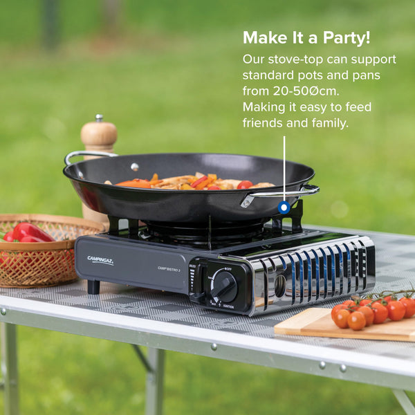 Campingaz Camp Bistro Stove, 1 burner, camping stove, 2200-watt capacity, compact outdoor cooker, includes carry case for easy transport