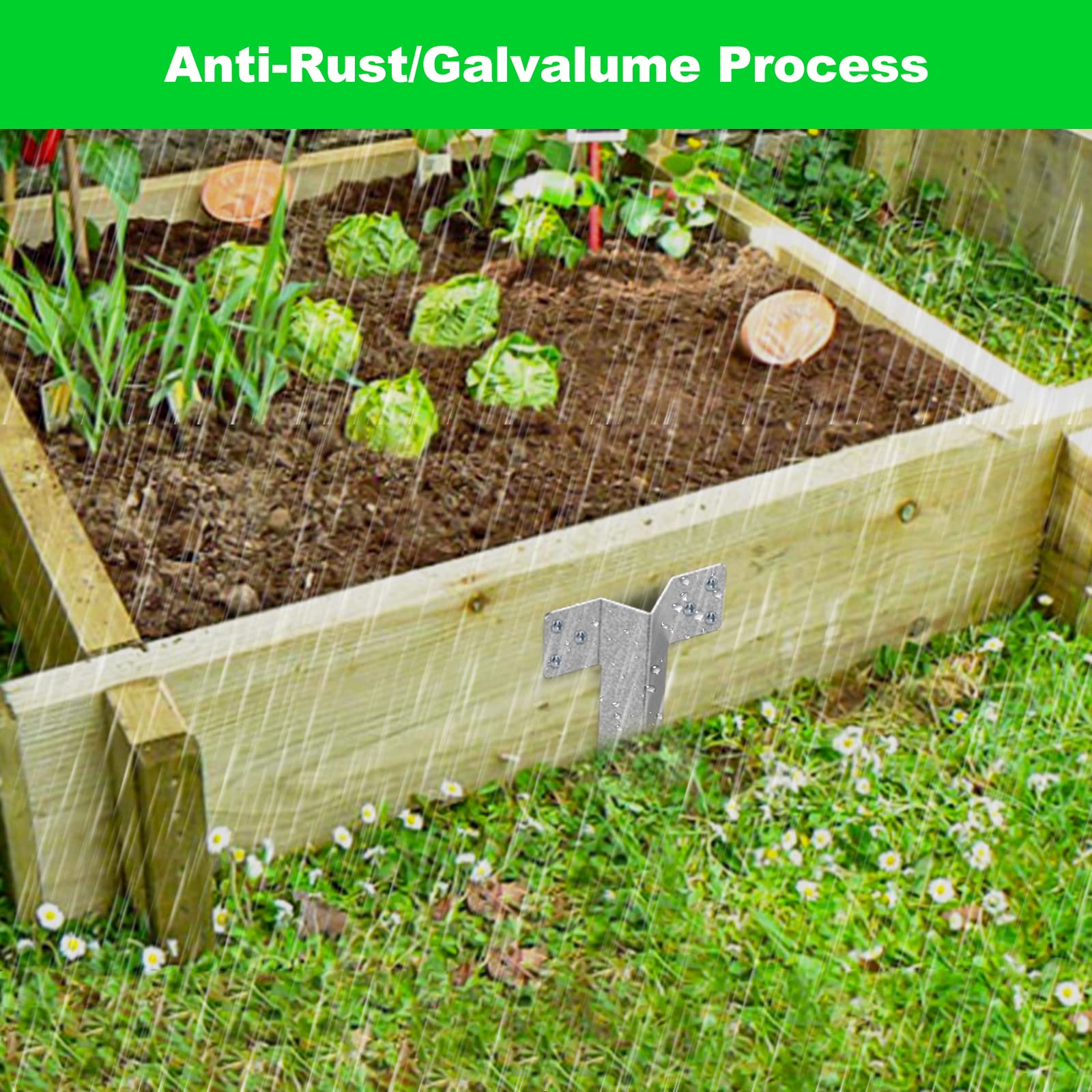 10 Pack Railway Sleepers Brackets- Heavy Duty Sleeper Stakes for Driveway Garden Edging, Galvanised Steel Jagged Sleepers Brackets for Garden Timber