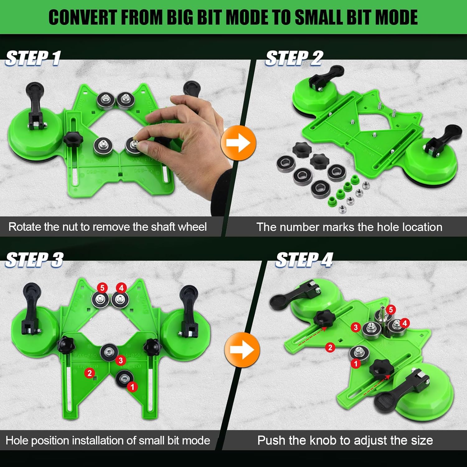 Diamond Hole Saw Kit 17PCS tile hole cutter with Double Suction Cups Hole Saw Guide Jig Fixture from 4mm-83mm Diamond Hole Cutters for Tiles for Ceramic, Glass, Tile, Porcelain, Marble, Granite