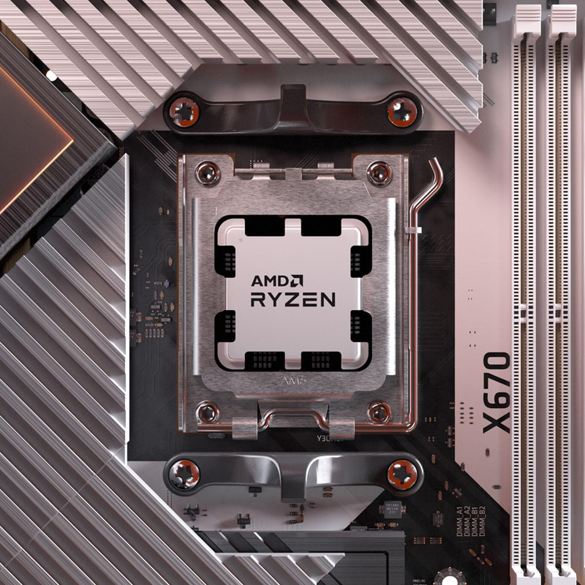 AMD Ryzensets 5 7600X Processor (integrated radeon graphics, 6 cores/12 threads, 105W TDP, AM5 socket, 38MB cache, up to 5.3 GHz max boost, no cooler)