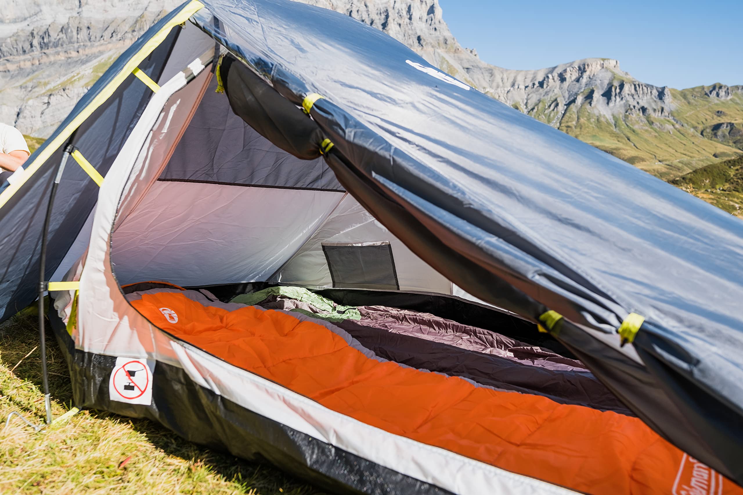 Coleman Bedrock 2 Tent, a compact 2 man dome tent, a light 2 person camping and hiking tent, 100% water-proof