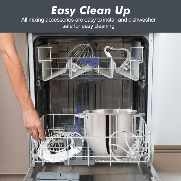 Aucma Stand Mixer, 6.2L Food Mixers for Baking, Electric Kitchen Mixers with Bowl, Dough Hook, Wire Whip & Beater (6.2L, Black)