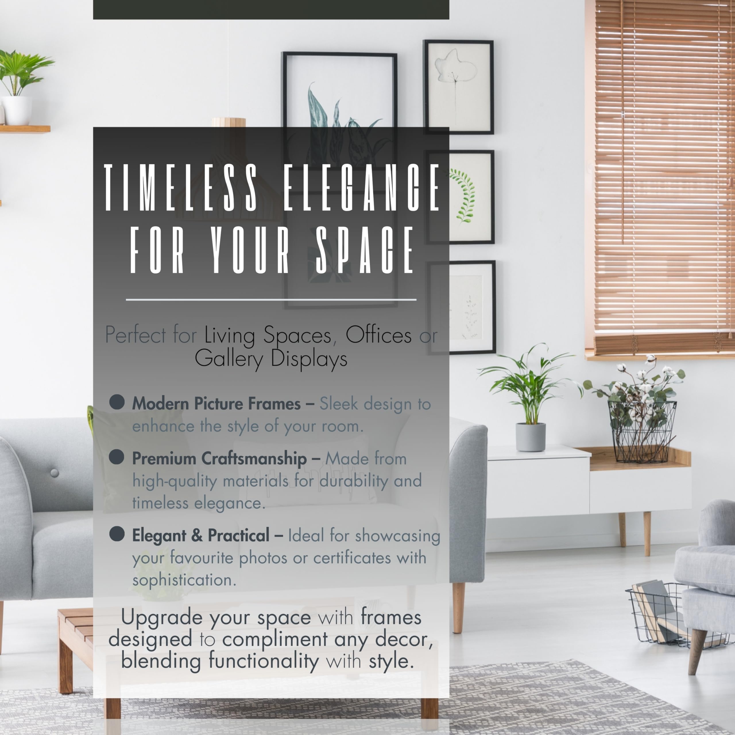 12 Pack A4 Black Picture Frames  Modern Frames for Photos, Prints & Certificates, Wall Mounted & Freestanding