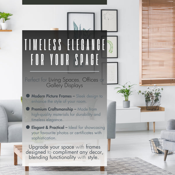 12 Pack A4 Black Picture Frames  Modern Frames for Photos, Prints & Certificates, Wall Mounted & Freestanding