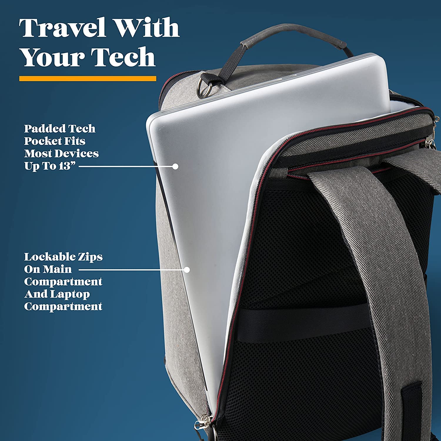 Cabin Max Manhattan 20L Underseat Backpack - 40x20x25 for Ryanair Cabin Bag with Padded Tech Pocket, Lockable Compartment & Versatile Straps - Stylish Travel Companion for Airlines