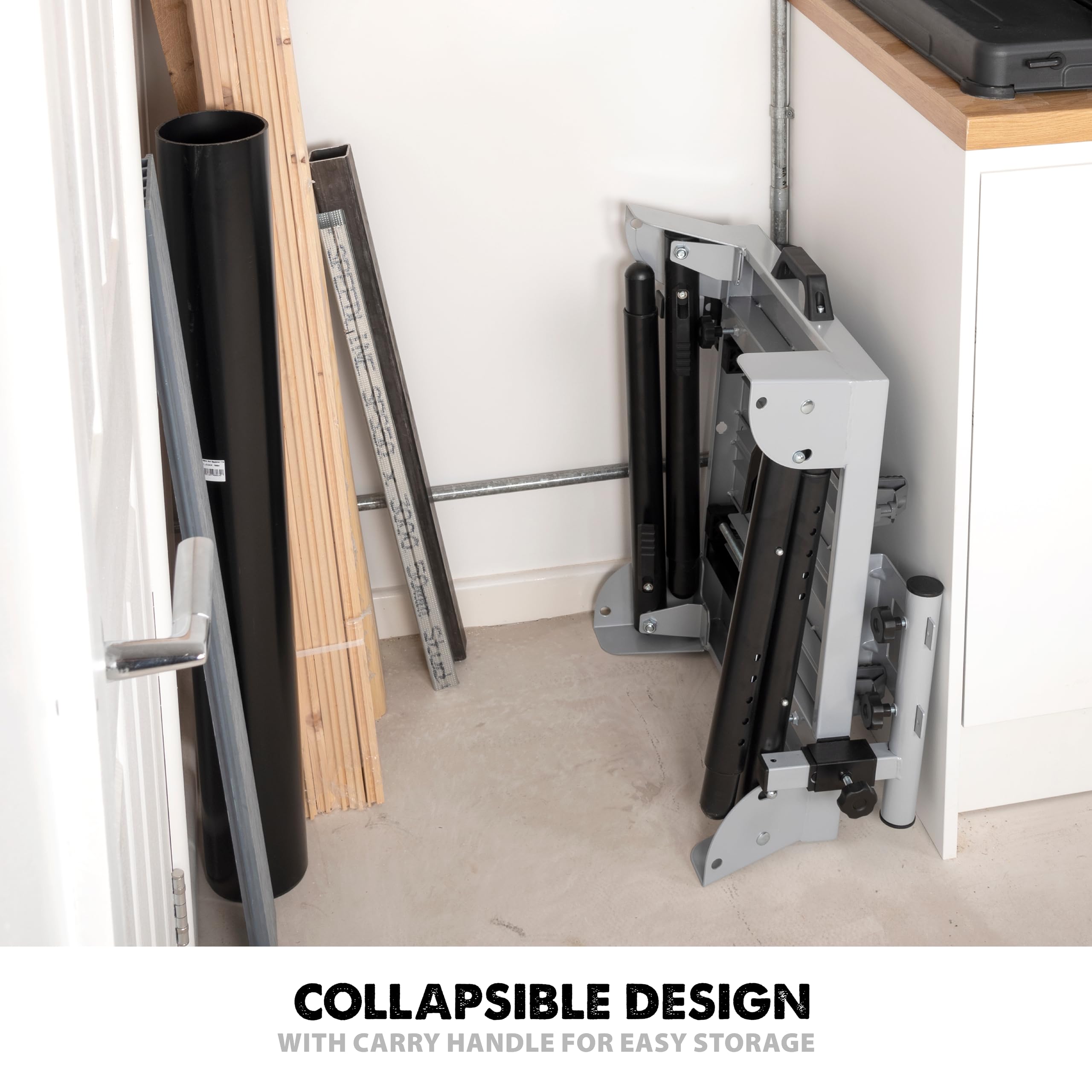 Evolution Power Tools EVOMS1 Mitre Saw Stand, Universal Compact Folding with Extending Support Arms, Fits Evolution, Makita, DeWalt, Bosch, Ryobi, Einhell and Metabo, Supports 150kg Weight & 3m Length