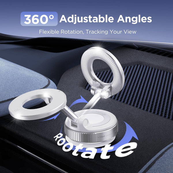 MSXTTLY Vacuum Magnetic Phone Holder for Car, 2025 Vmag-S1, Suction Phone Mount 360° Rotatable, Foldable & Adjustable, for iPhone 16 Pro MAX 15 14 13 12 & Android, Black