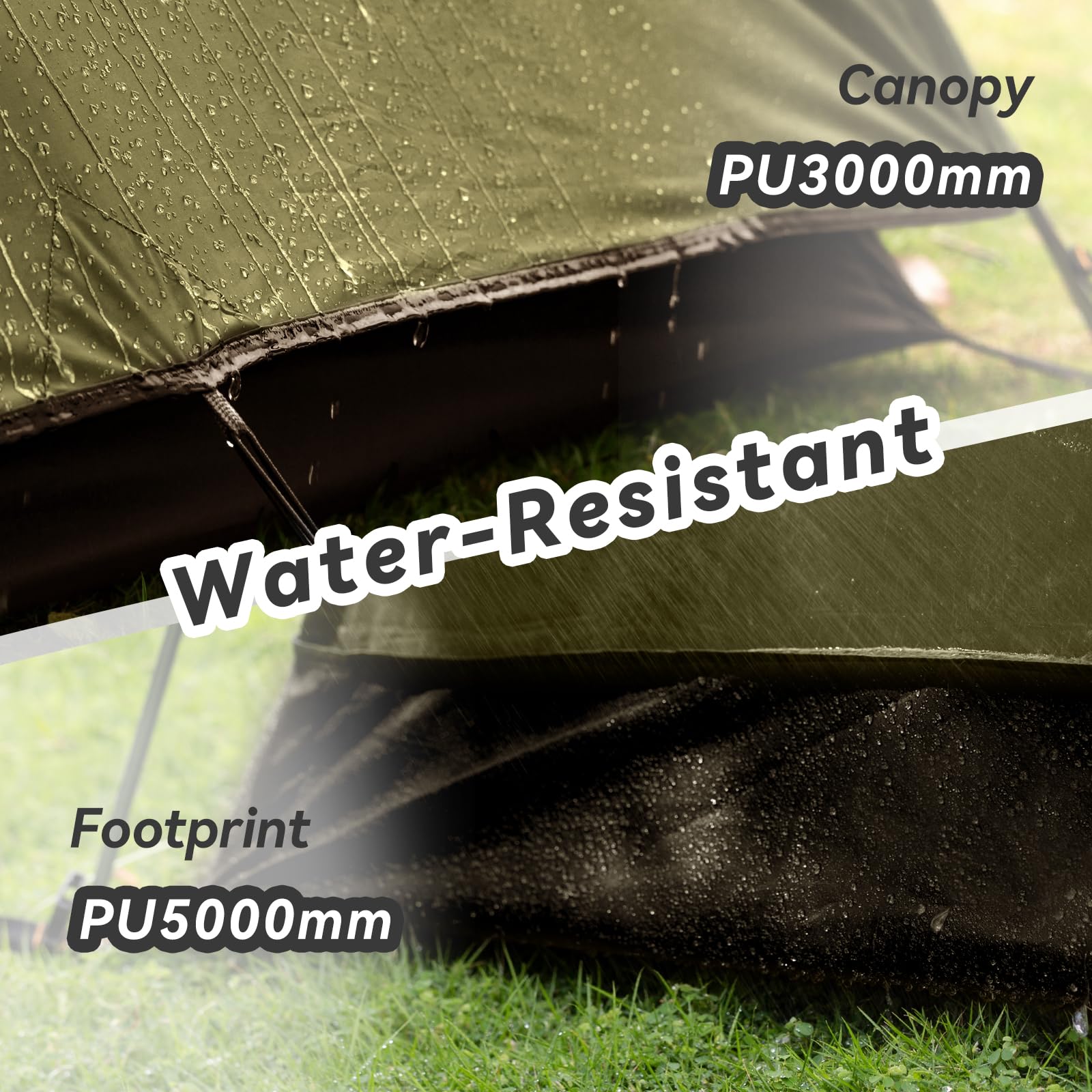 Forceatt Tent, 2-4 Man Tent for Camping, Easy Setup Lightweight Two Doors PU3000mm Waterproof Dome Tent, Windproof Instant Outdoor Tent Suitable for Traveling, Beach, Camping, Hiking, Mountaineering