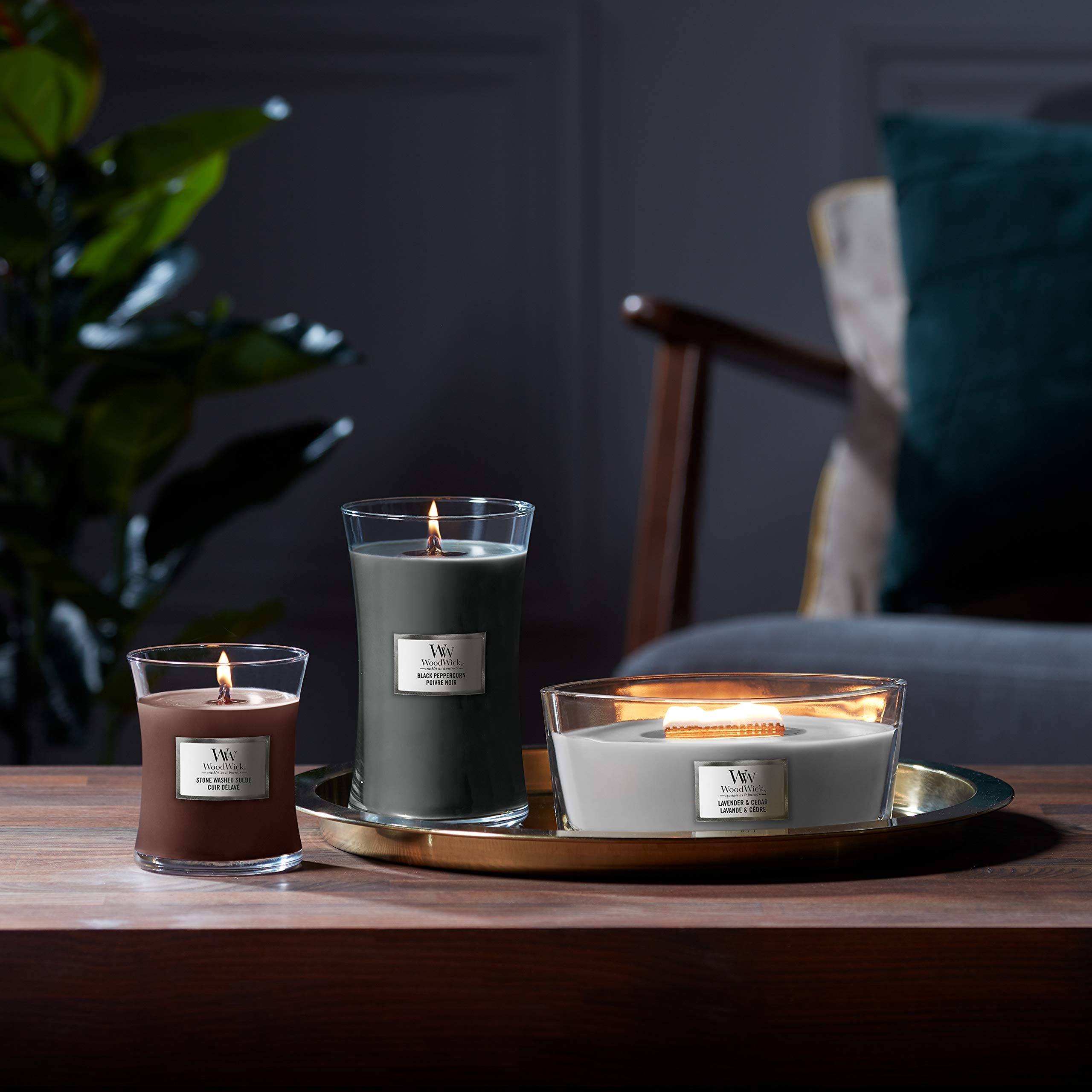 WoodWick Ellipse Scented Candle with Crackling Wick | Lavender & Cedar | Up to 50 Hours Burn Time