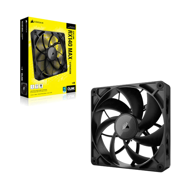 CORSAIR iCUE LINK RX120 MAX RGB 120mm PWM Thick Fans with iCUE LINK System Hub – High-Static Pressure – Magnetic Dome Bearing – Triple Pack – White