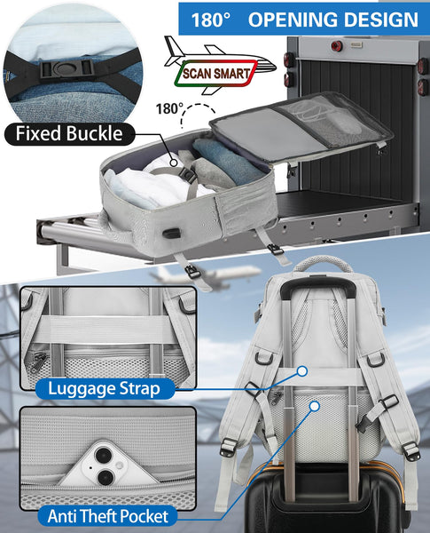 KLOSTAIN for Easyjet Cabin Bag 45x36x20 Travel Backpack Hand Luggage Carry-ons Bag Laptop Backpack Ruscksack for Airplanes Flight New Easyjet Underseat Cabin Bags Fit 14" Laptop Navy