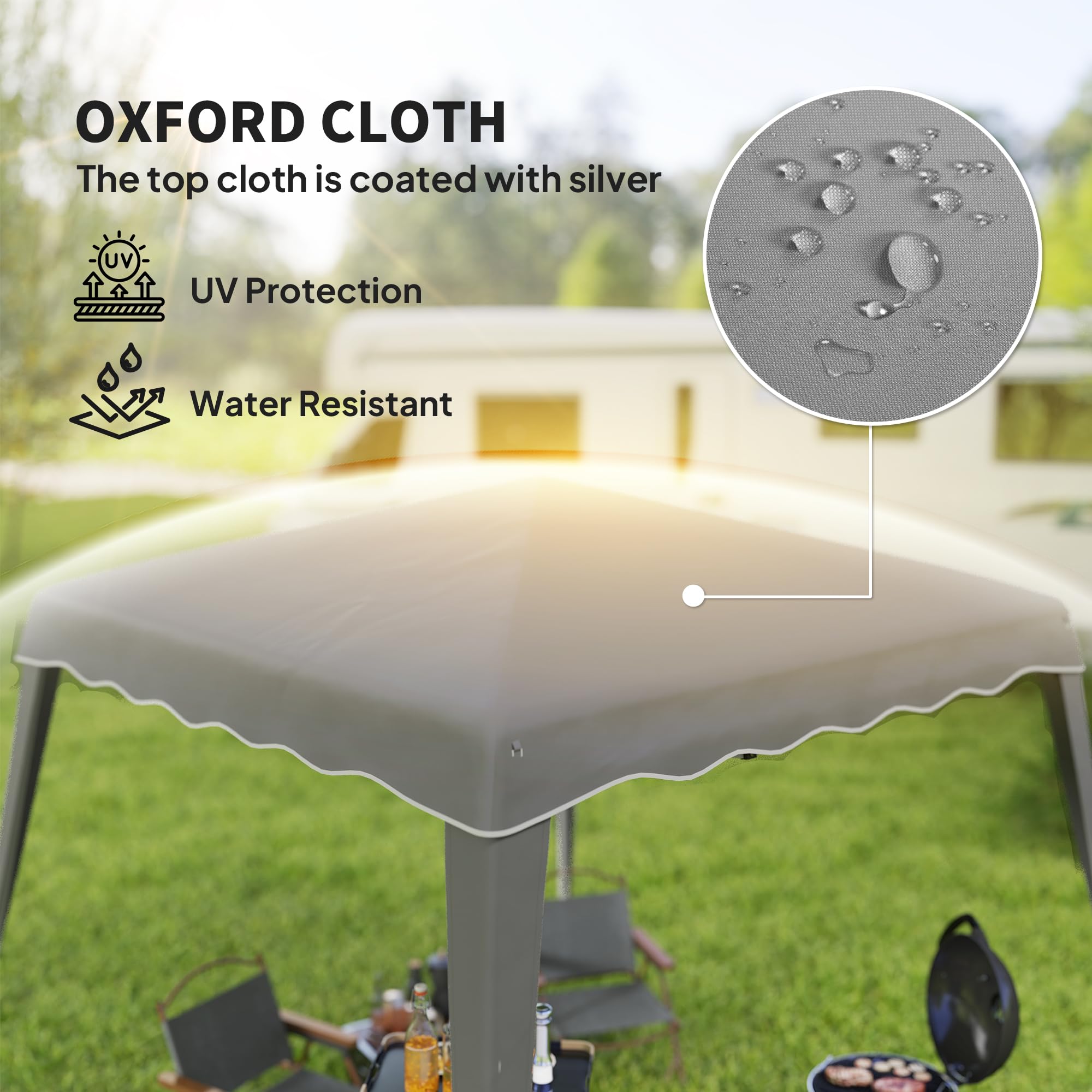 Outsunny 3 M x 3 M Base/ 2.5 M x 2.5 M Top Pop Up Gazebo, One Person Setup Instant with Carry Bag, Height Adjustable Slant Leg Party Tent Instant Event Shelter for Garden, Patio, Black