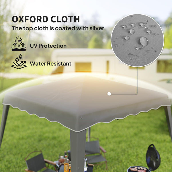 Outsunny 3 M x 3 M Base/ 2.5 M x 2.5 M Top Pop Up Gazebo, One Person Setup Instant with Carry Bag, Height Adjustable Slant Leg Party Tent Instant Event Shelter for Garden, Patio, Black