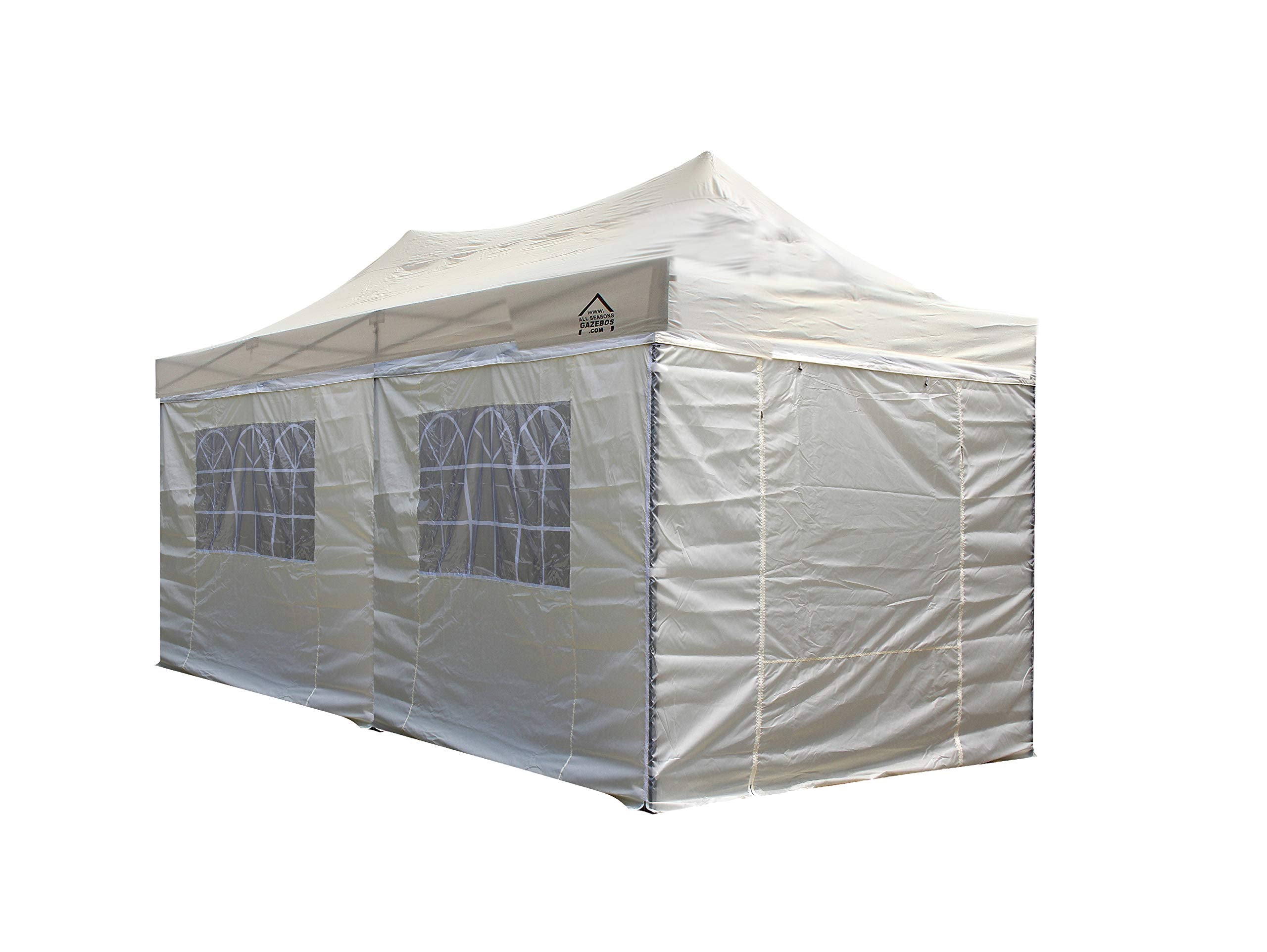 All Seasons Gazebos 3M x 6M Waterproof Gazebo Party Tent with Rustproof Frame and Wheeled Carry Bag (Metallic Grey)