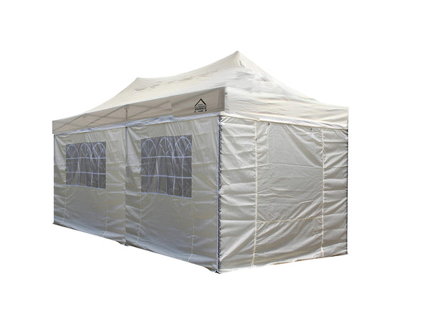 All Seasons Gazebos 3M x 6M Waterproof Gazebo Party Tent with Rustproof Frame and Wheeled Carry Bag (Metallic Grey)