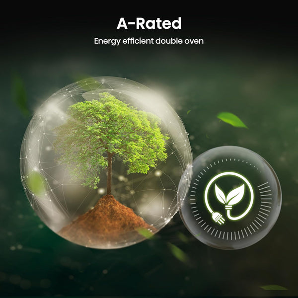 Hisense HDUKC60W 60cm Electric Cooker with Ceramic Hob-White, A Rated Double Oven 50L/80L [Energy Class A]