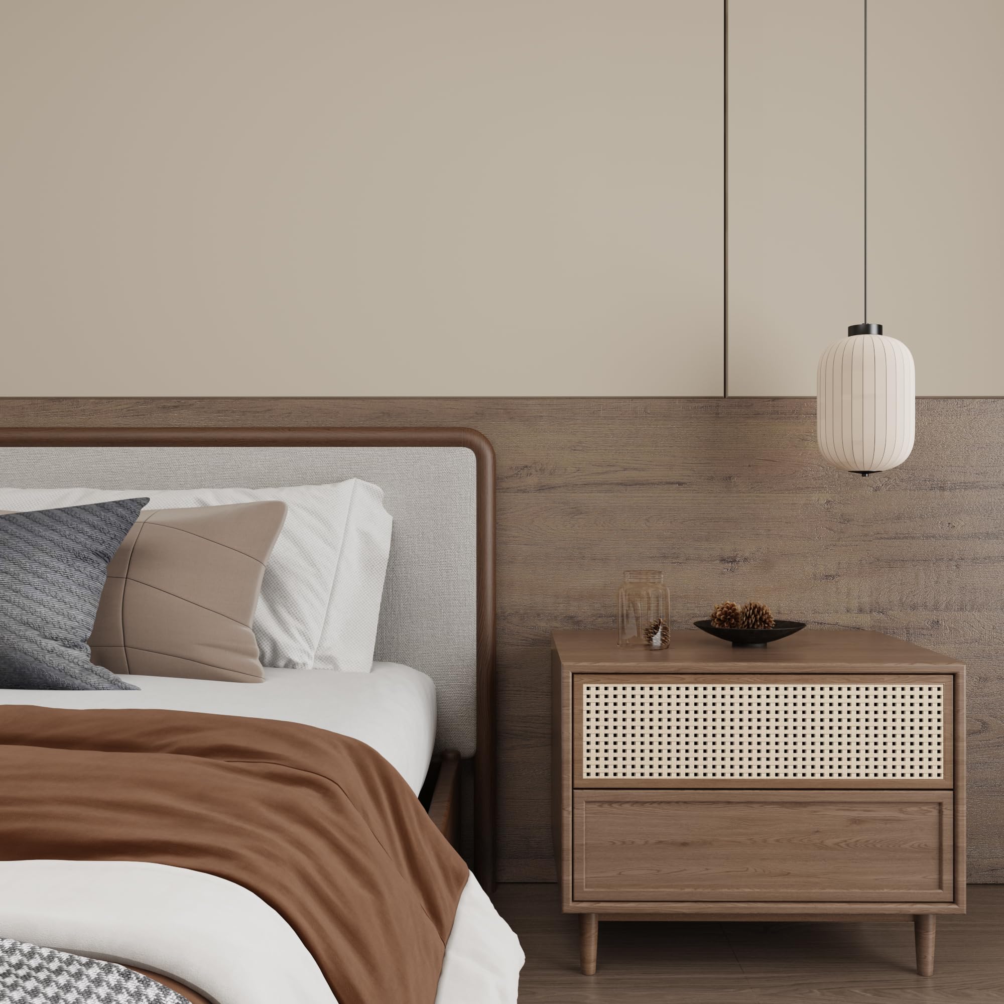 JSEVEM 40CM×3M Air Guide Design Extra Thick Beige Light Brown Wood Wallpaper Peel and Stick Waterproof Brown Wood Contact Paper Vinyl Self Adhesive Matte Textured Furniture Sticker for Kitchen Cabinet