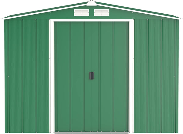 Duramax ECO 8 x 8 (6.35 m2) Metal Garden Storage Shed, Hot-Dipped Galvanized Metal Garden Shed, Tool Storage Shed, Strong Reinforced Roof Structure, Maintenance-Free Metal Shed, Anthracite