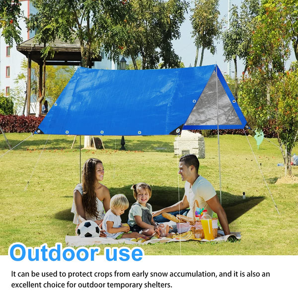 Onarway Tarpaulin 3m x 4m Thicken Tarpaulin Waterproof Heavy Duty 110GSM with Reinforced Grommets, Tarp Sheet Cover for Multipurpose Outdoor Use, Blue