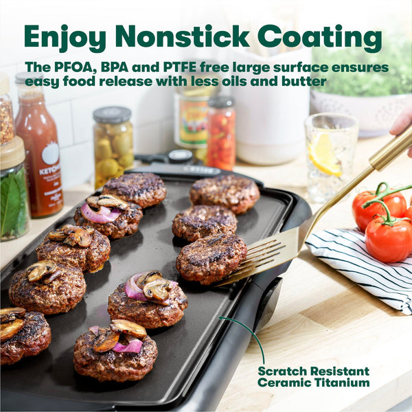 BELLA 17876 Griddle, Aluminium, Black