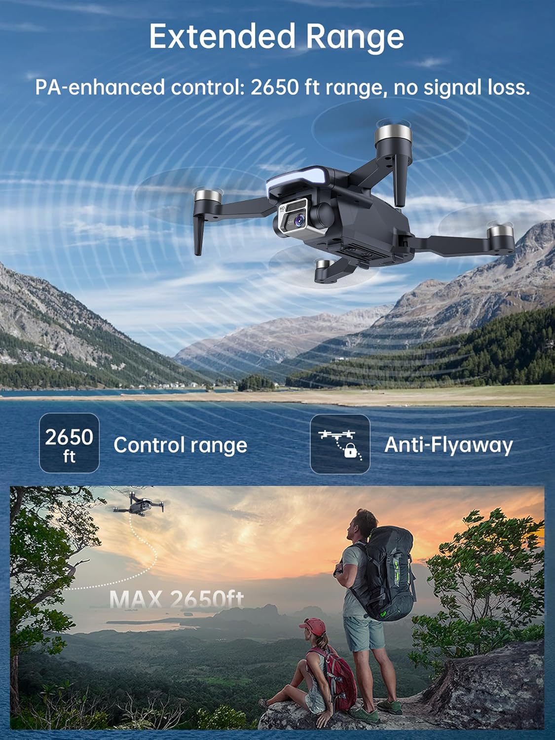 2650 ft Control Range Super Enduring Brushless Motor Drone with 84 Mins Super Long Flight Time, Drone with 4K HD Camera for Beginners, CHUBORY A77 WiFi Quadcopter, Follow Me, Auto Hover, 3 Batteries