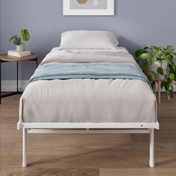 ZINUS Justin Double Bed frame - Bed 135x190 cm - 36cm Height - Metal bed frame with Underbed storage and steel slat support - Black